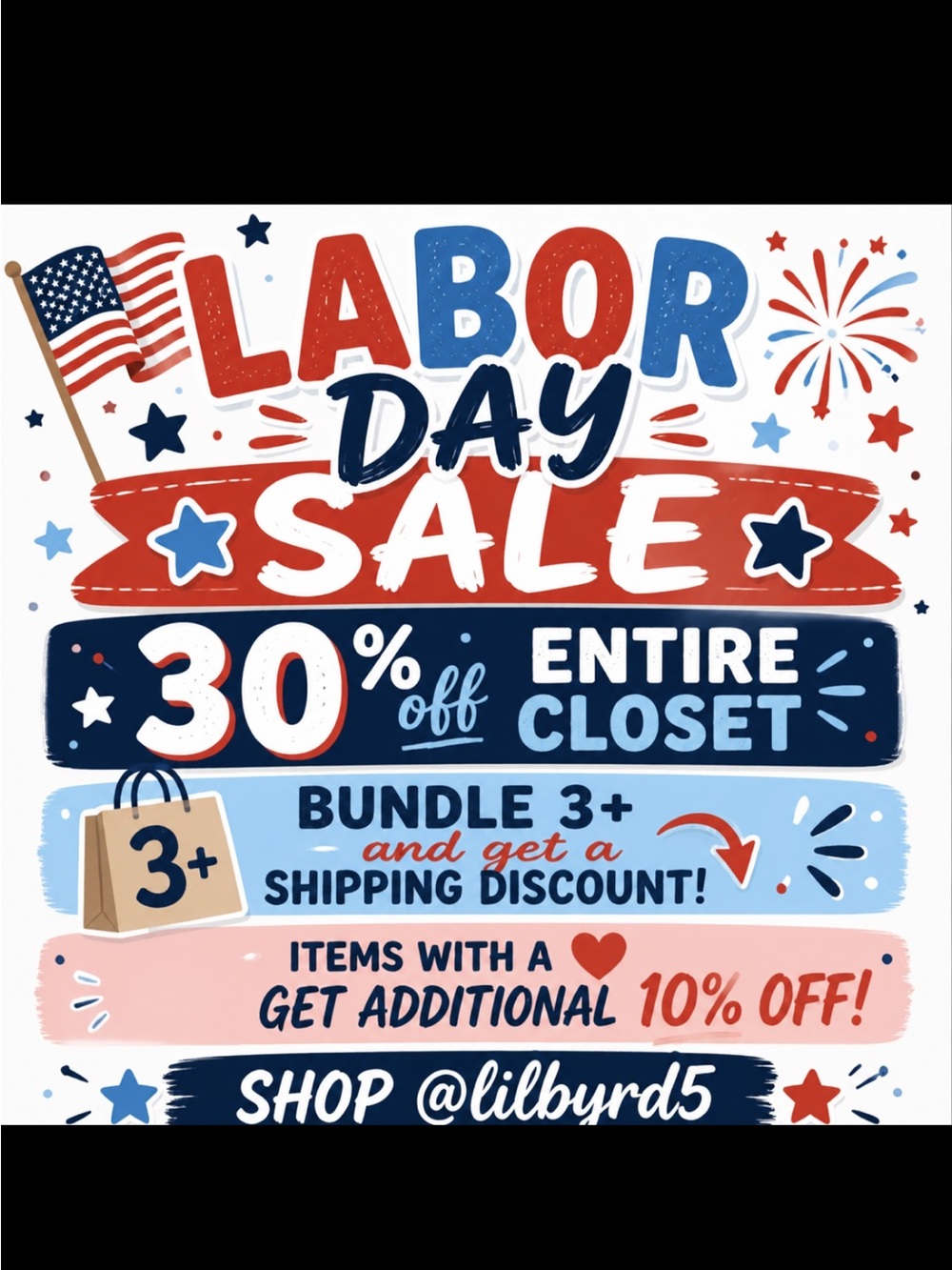 Labor Day Sale Poster - Red, Blue & White Promotional Sign